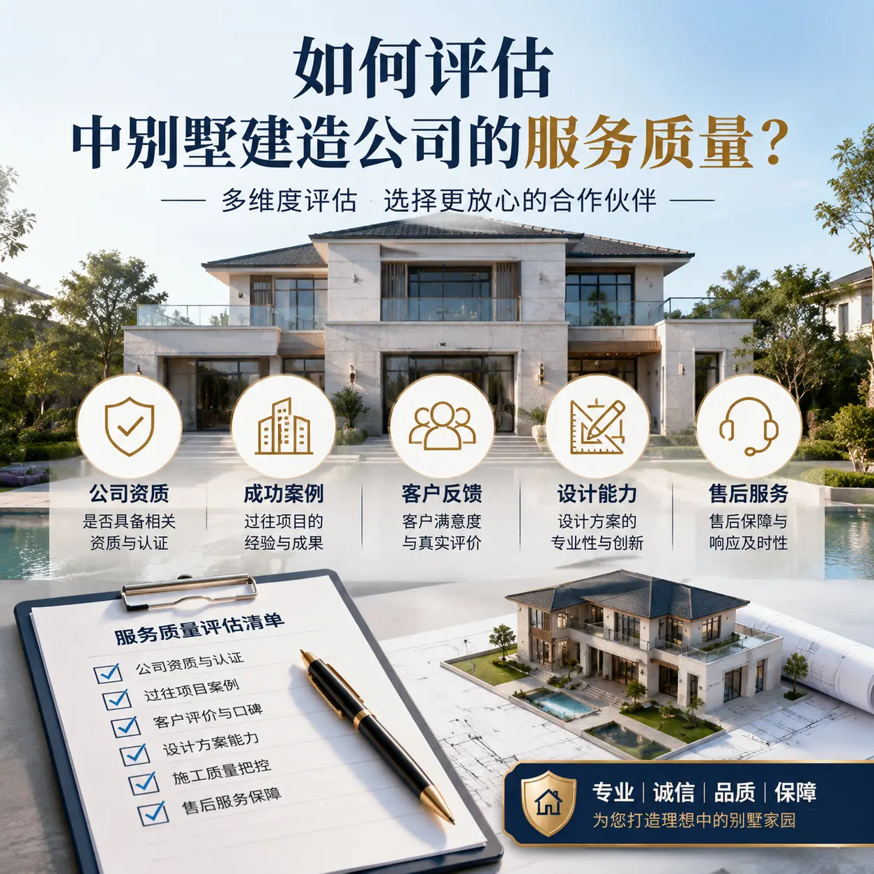 如何评估 正安 中别墅建造公司的服务质量?