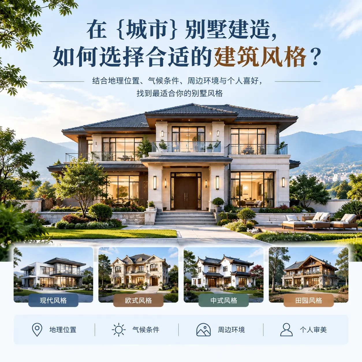在 正安 别墅建造，如何选择合适的建筑风格？
